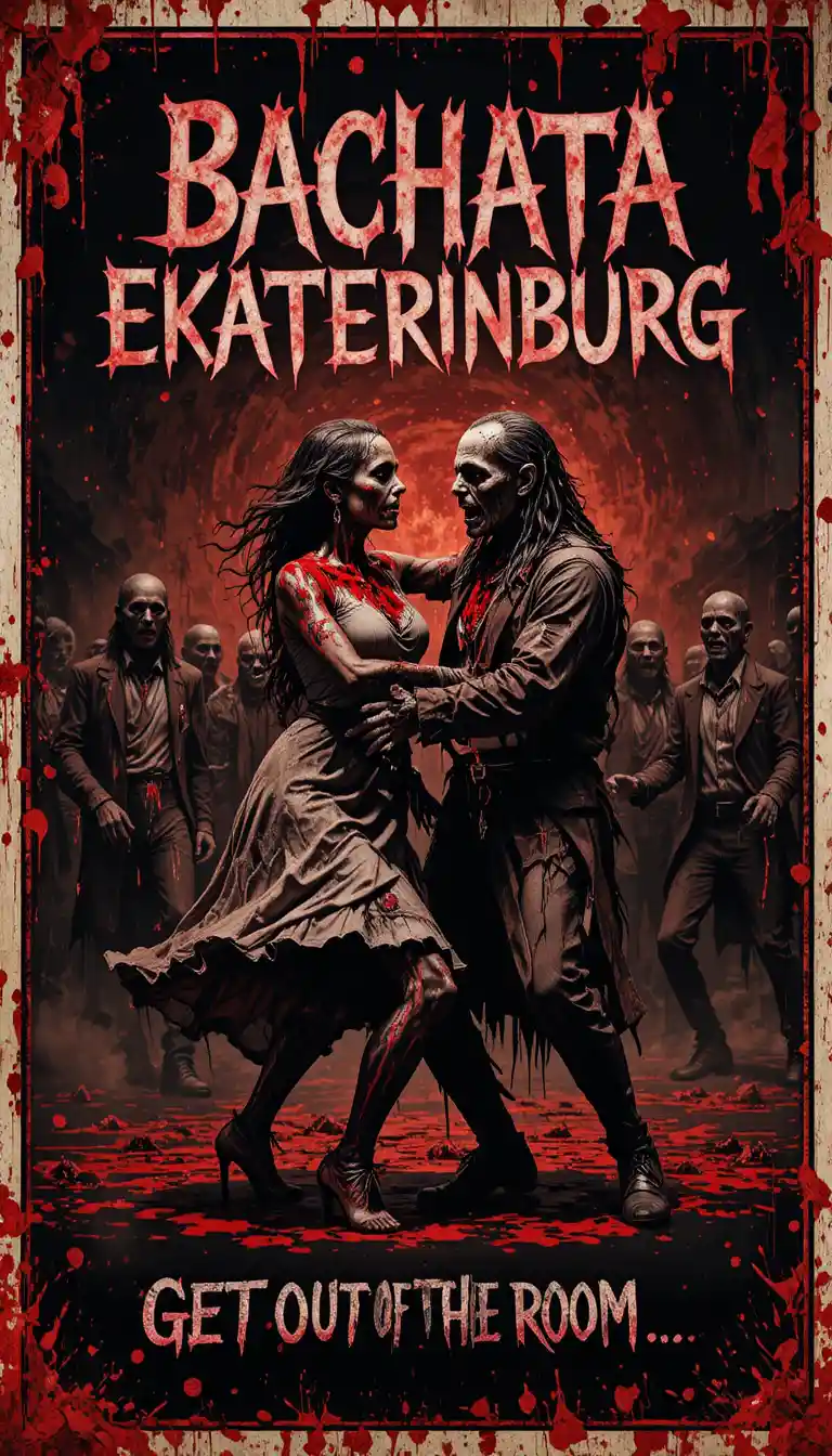 Affiche de Danse de Zombies Grotesques au Style Horreur Sanglant