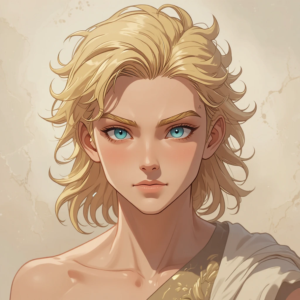 Jovem deus do amor de fantasia com pele clara e cabelo loiro