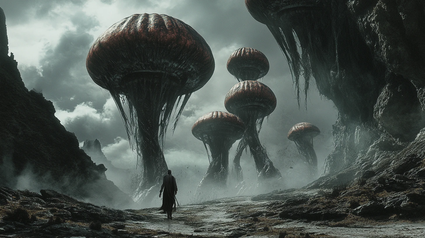 Créature Alien Surréaliste dans un Monde de Dark Fantasy