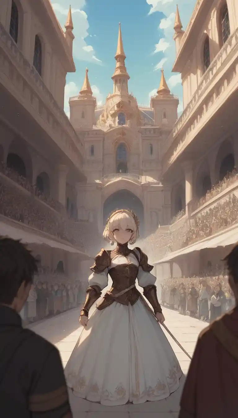 Close-up de cavaleira em anime com mantos esfarrapados e esvoaçantes