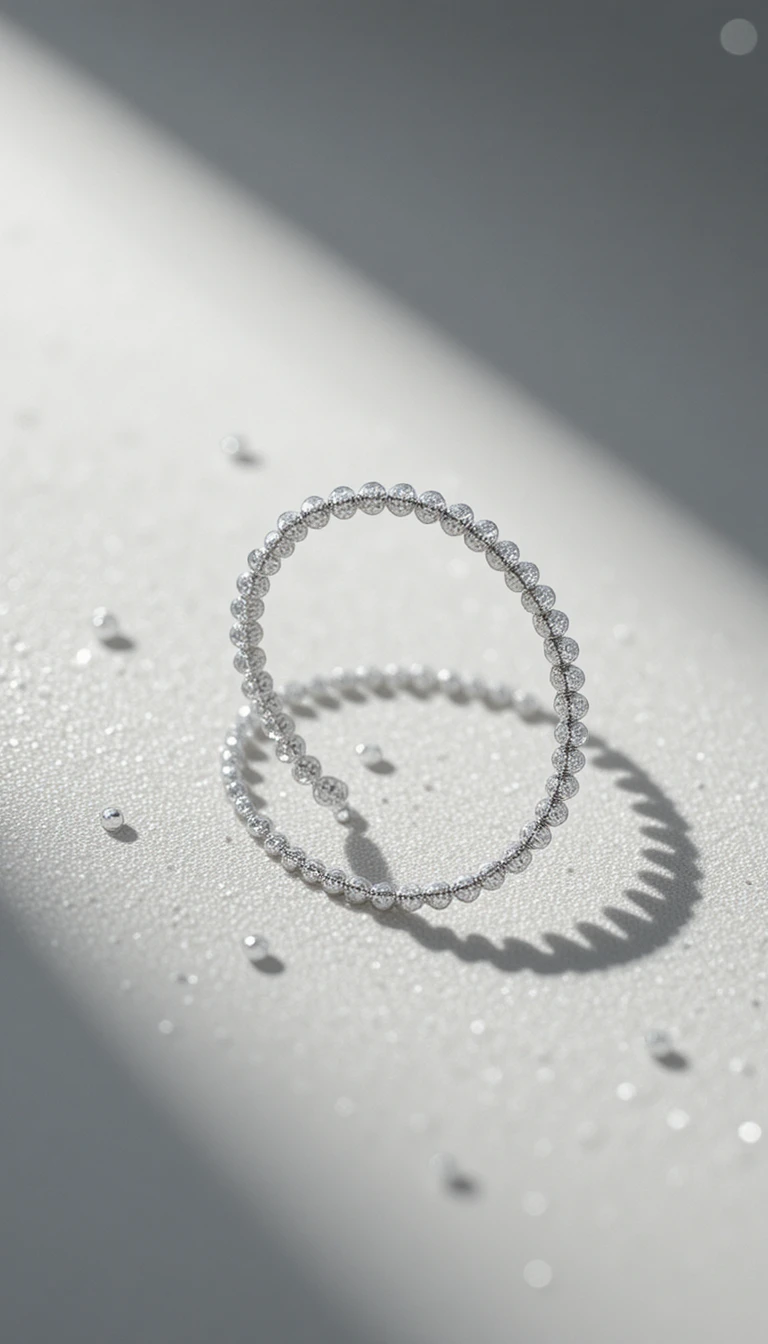 Sottile filo simile a un diamante su una superficie neutra