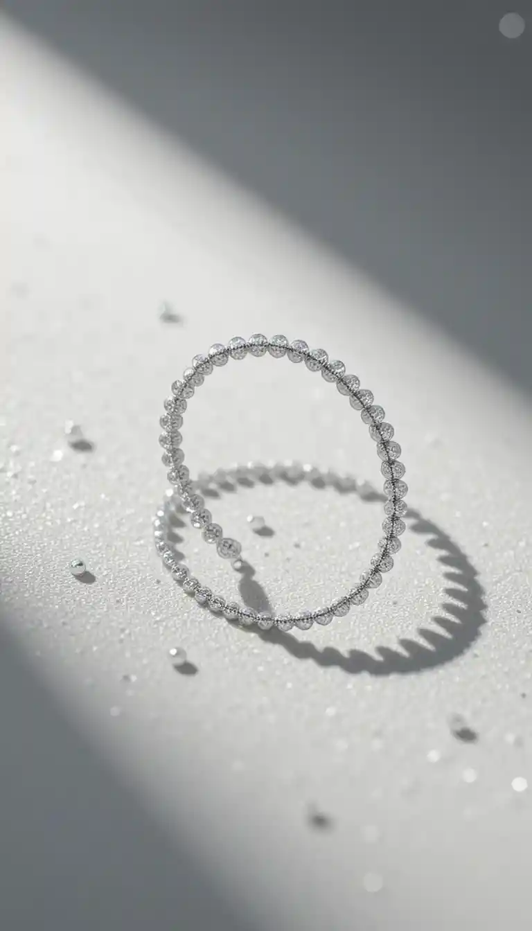Sottile filo simile a un diamante su una superficie neutra