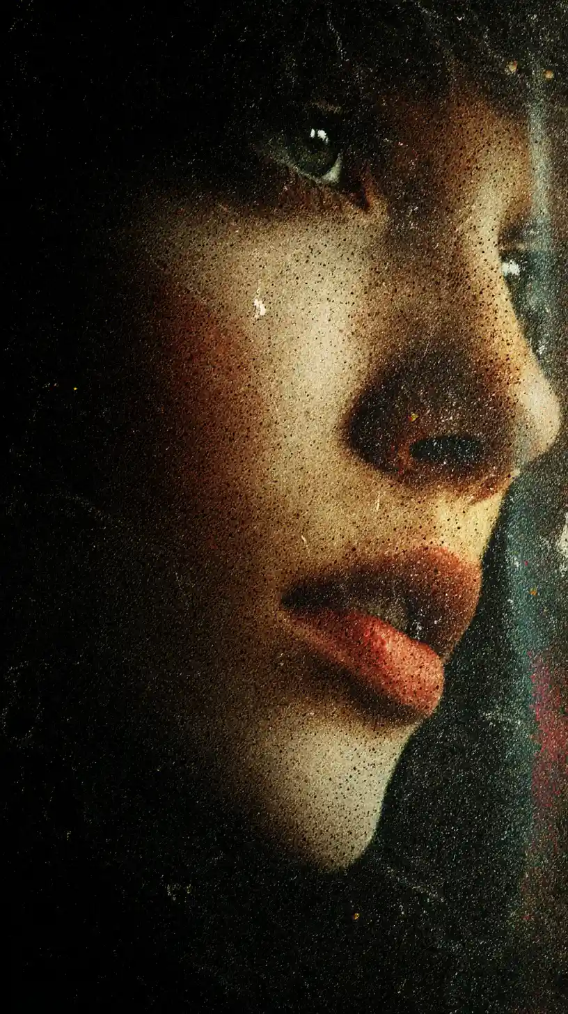 Surreal halftone dreamscape of lost love and memory