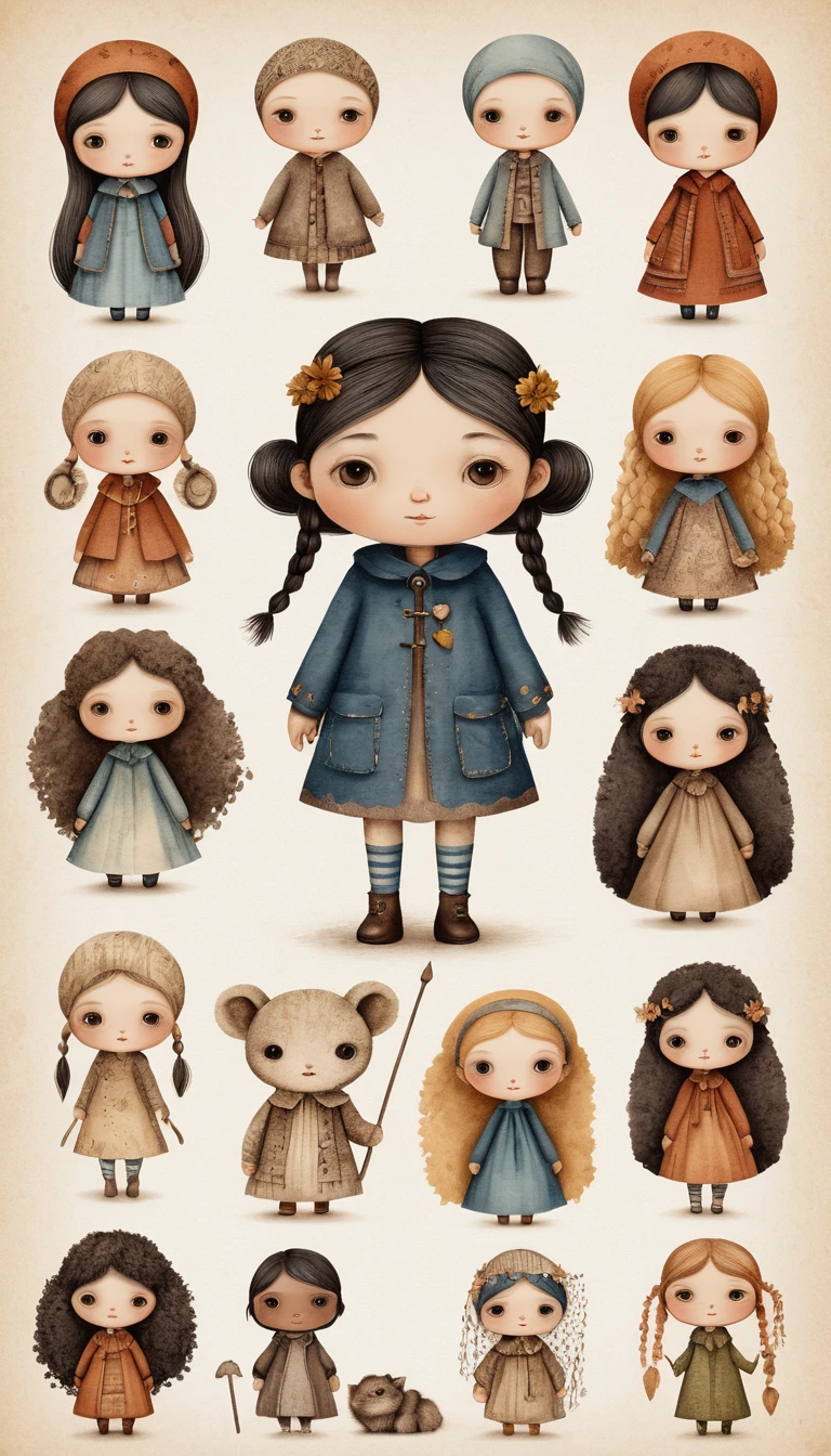 Dreamy childlike illustration of a comforting chibi character