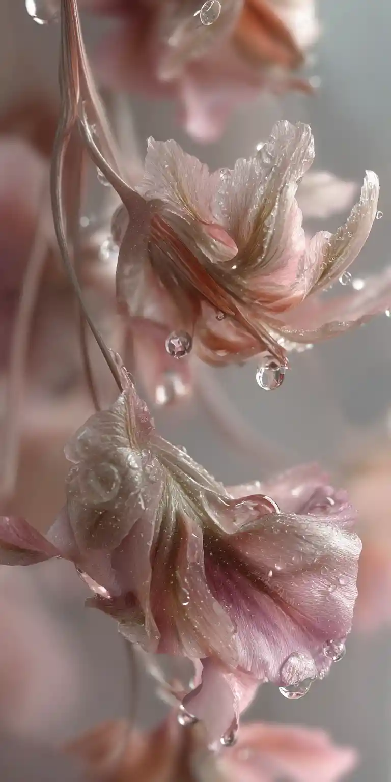 夢幻超現實水滴花卉靜物