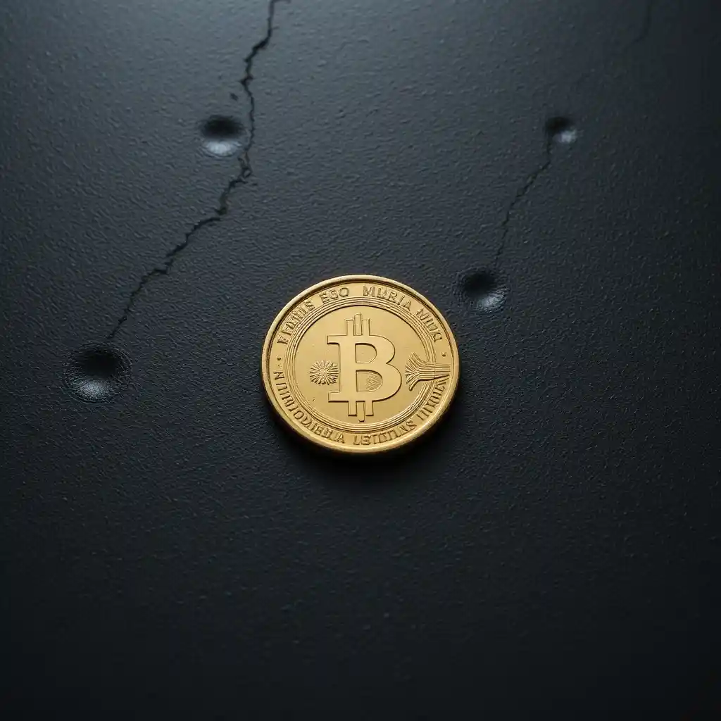 Monedas de oro y plata sobre fondo oscuro minimalista