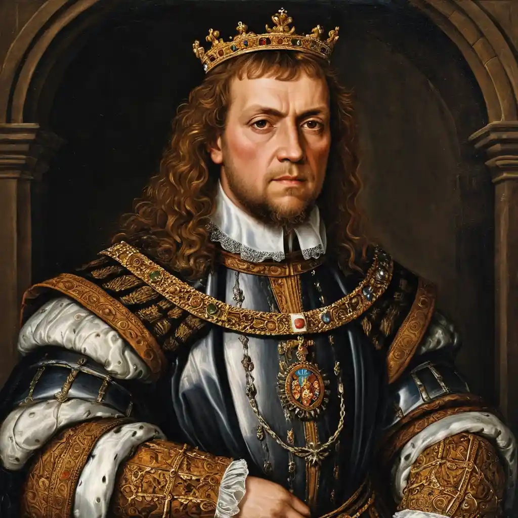 Ritratto rinascimentale del re scozzese Phillip Mackson