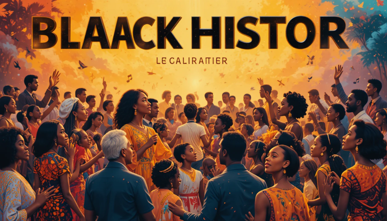 Black History poster with multigenerational cultural celebration