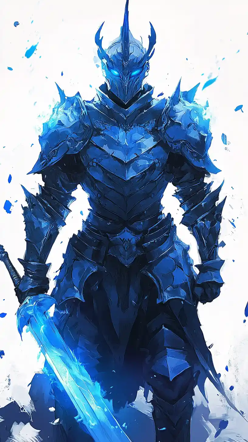 Armored knight hero in a glowing mystical fantasy realm