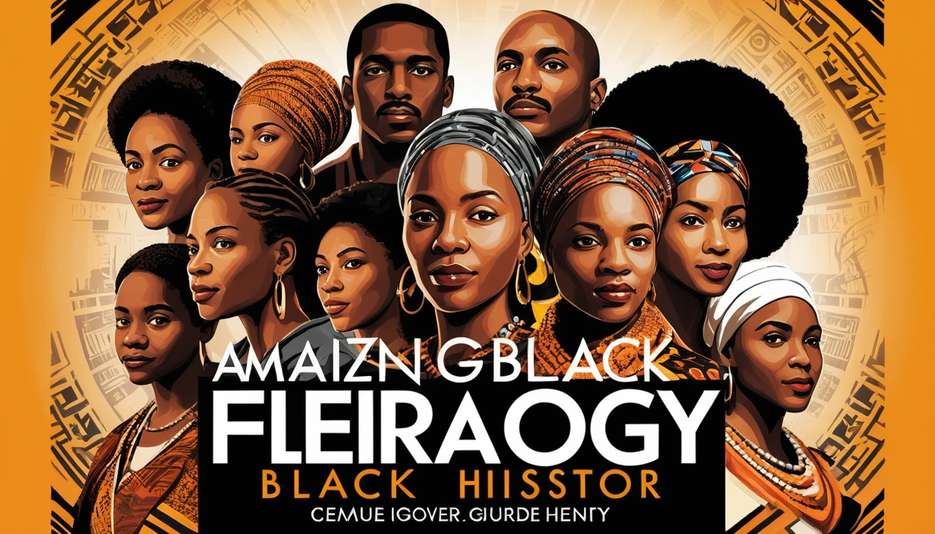Black History Month poster with diverse community celebration