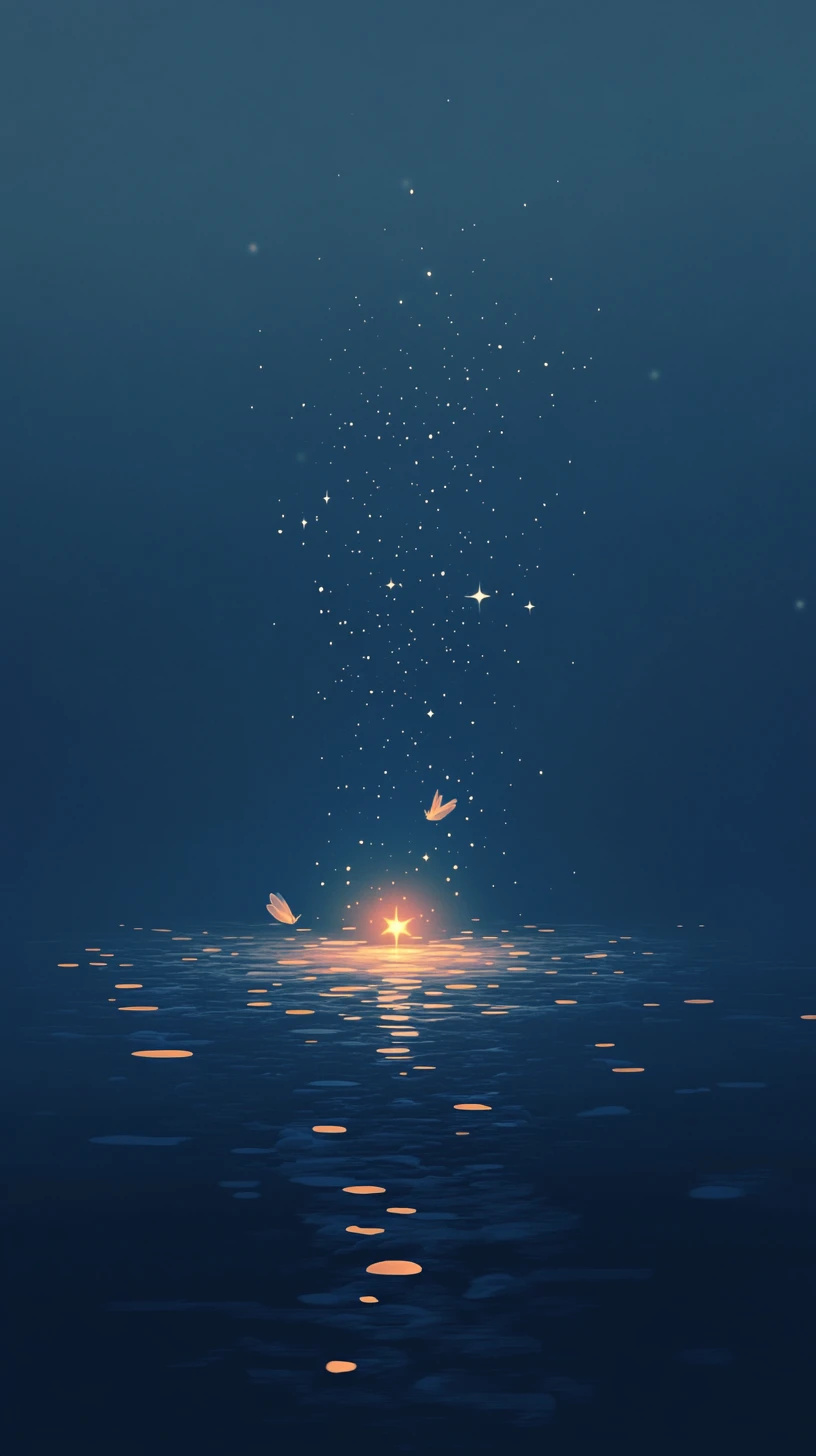 Fairy Watching A Glowing Star Bloom Over Still Water