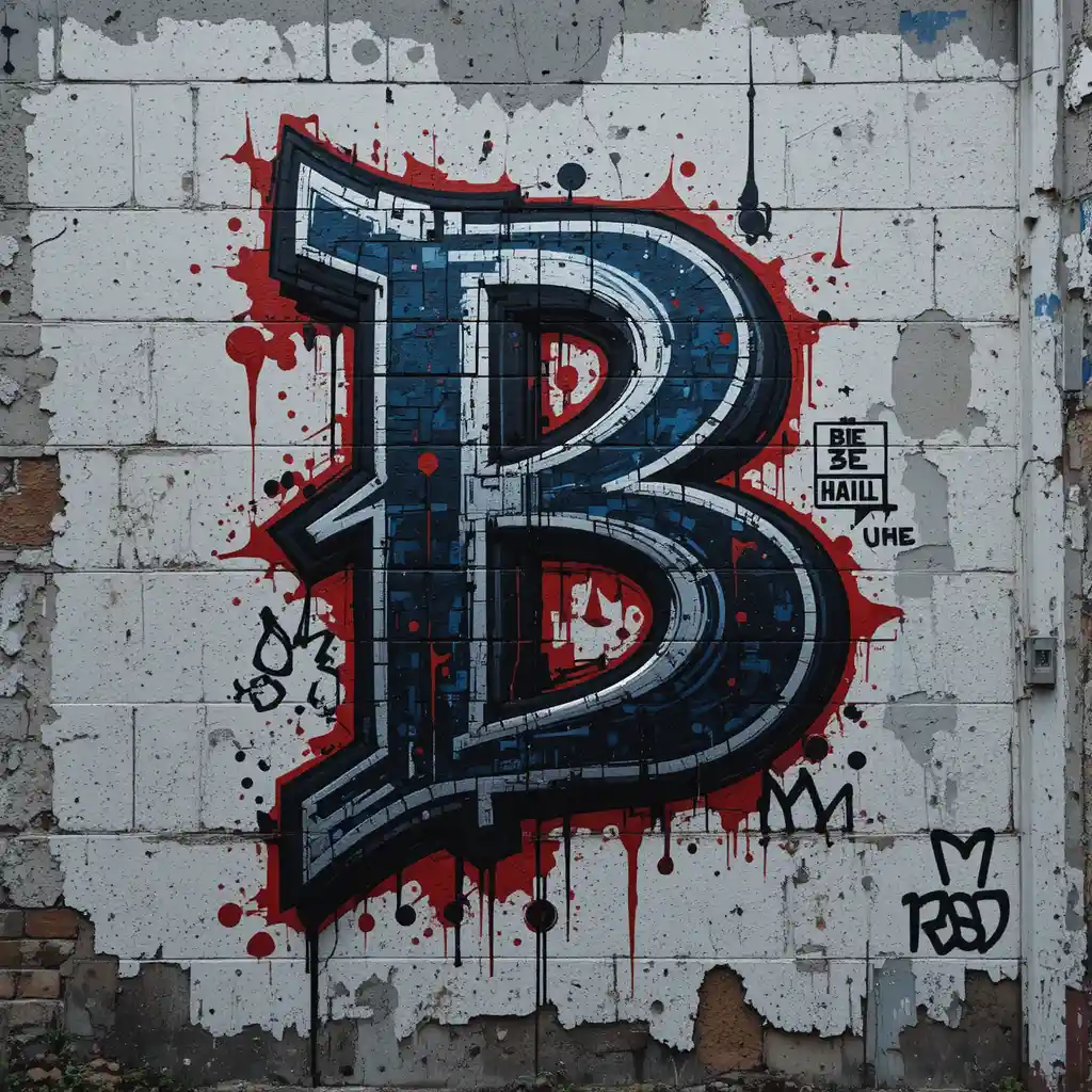 Logo urbano audace con lettere B e L intrecciate