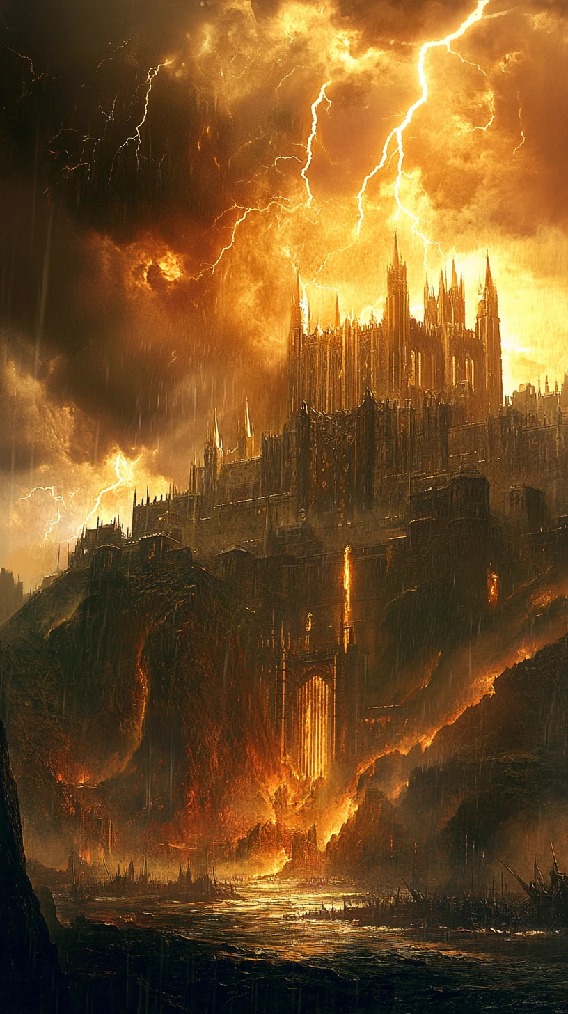 Epic medieval fantasy battle for a distant throne