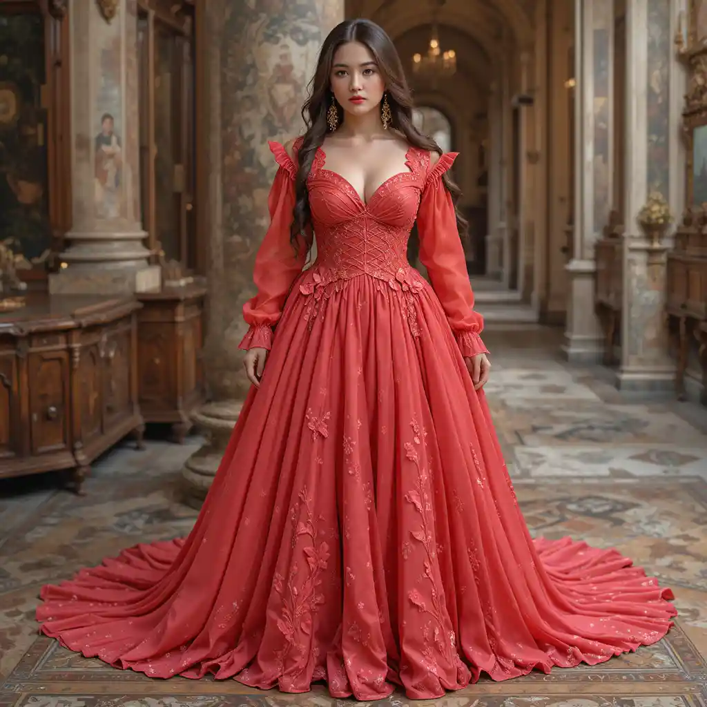 Morning ankle length formal dress for curvy figure