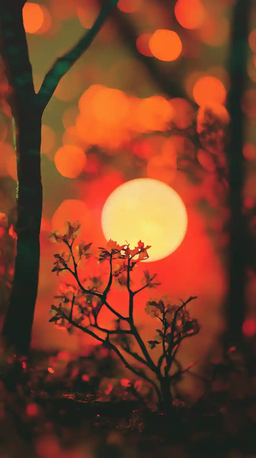 Surreal red diorama collage with dreamy minimalist composition