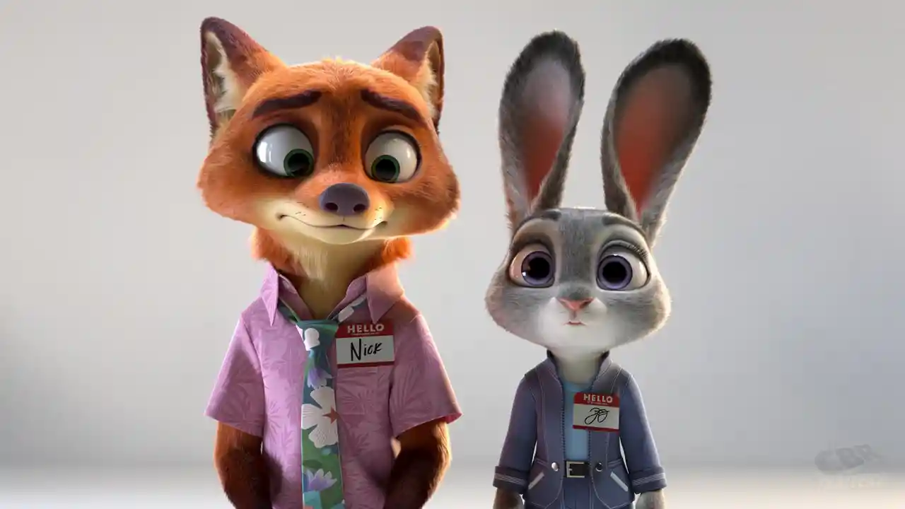 Adorables personnages 3D de lapin et de renard côte à côte