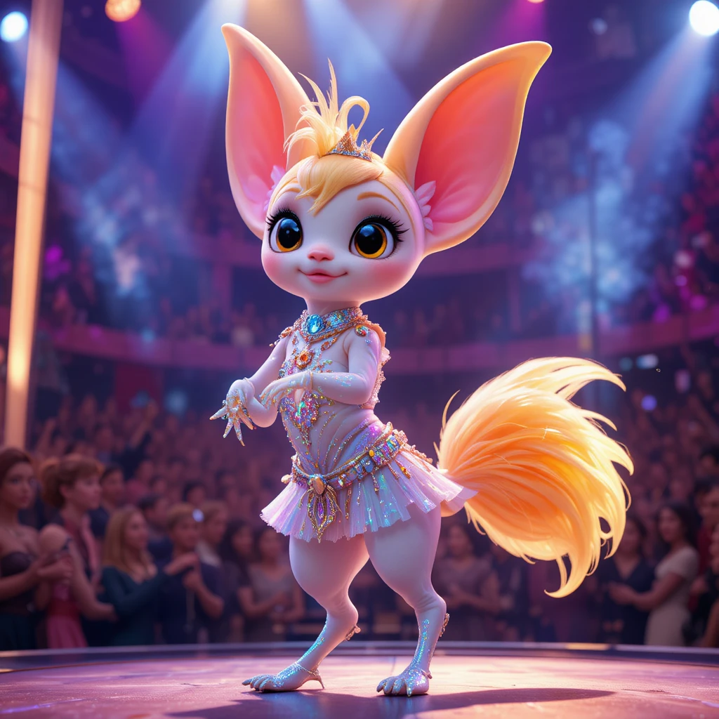 Cane papillon idol che balla sul palco in stile Disney 3D
