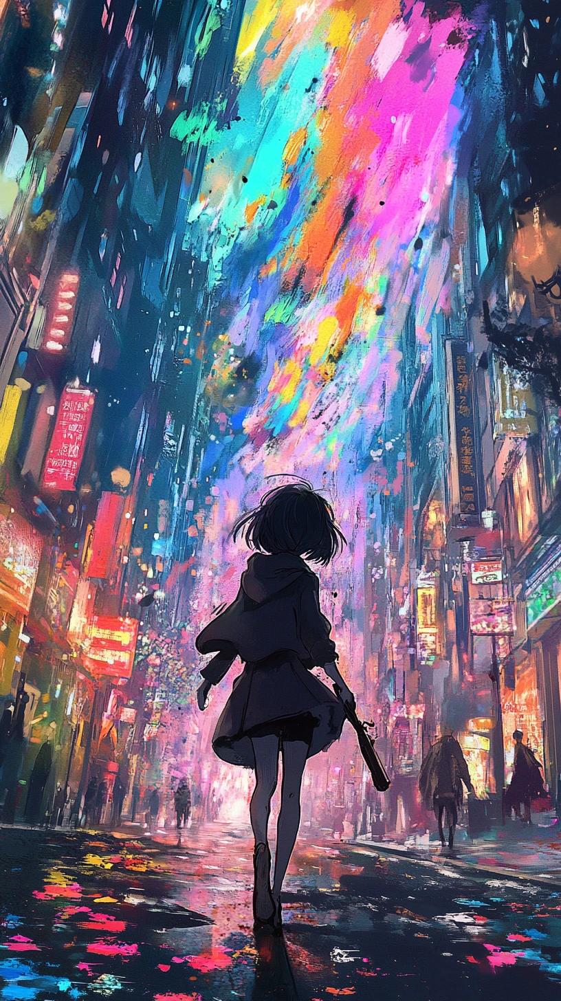 Anime rabbit police officer standing on a London city street