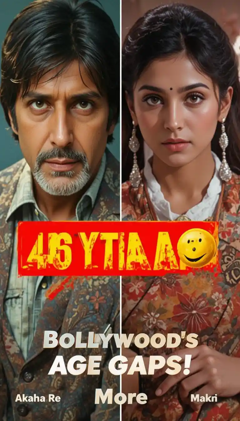 Split image of two Bollywood couples with bold headline text
