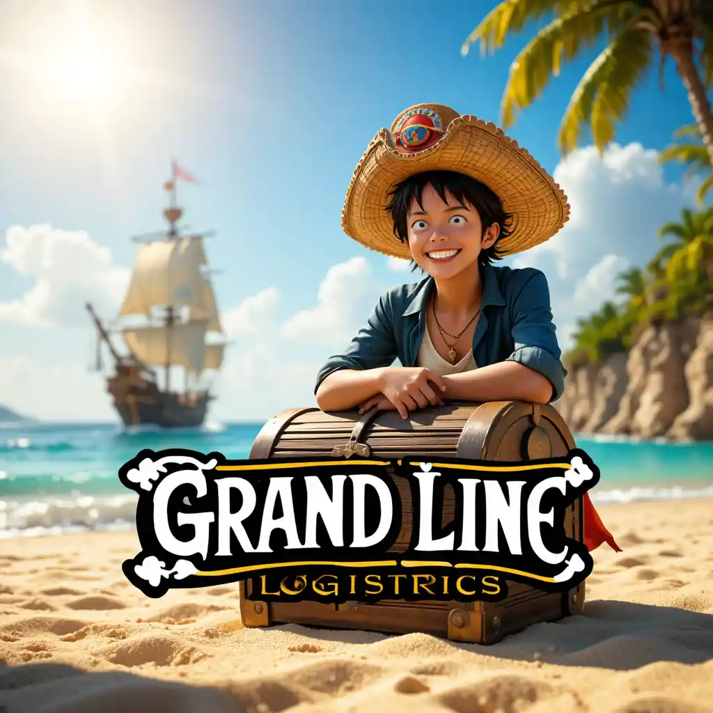 Capitaine pirate avec coffre au trésor sur une plage tropicale ensoleillée