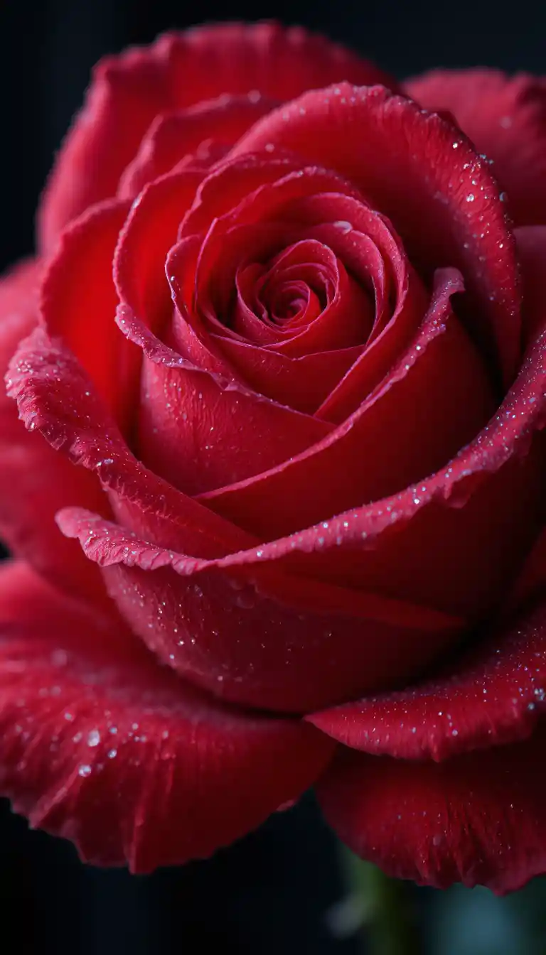 Única rosa vermelha em close macro cinematográfico suave