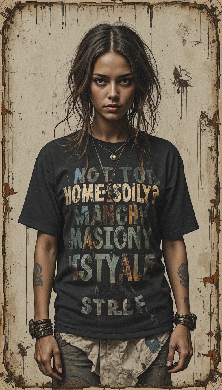 Gritty Vintage-Typografie mit „Not For Role Models“-Slogan