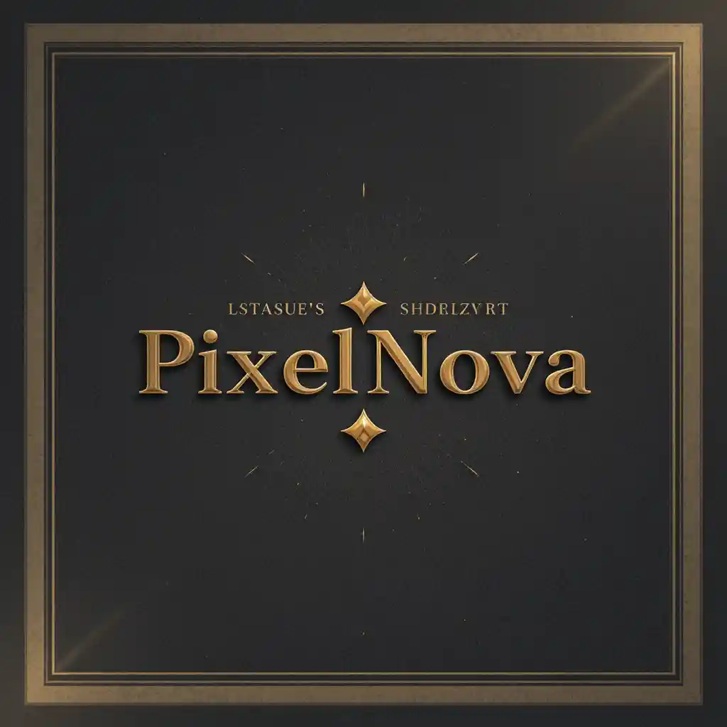 Elegant 3D gold logo design on black background