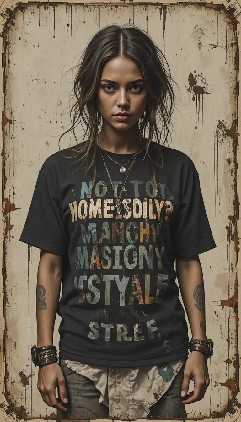 「Not For Role Models」スローガンのグリッティなヴィンテージタイポグラフィ