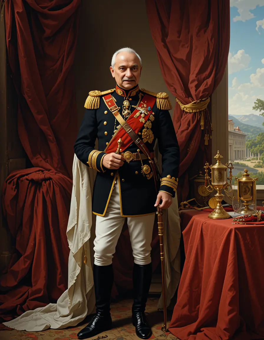 Noble del siglo XIX en majestuoso retrato de cuerpo entero