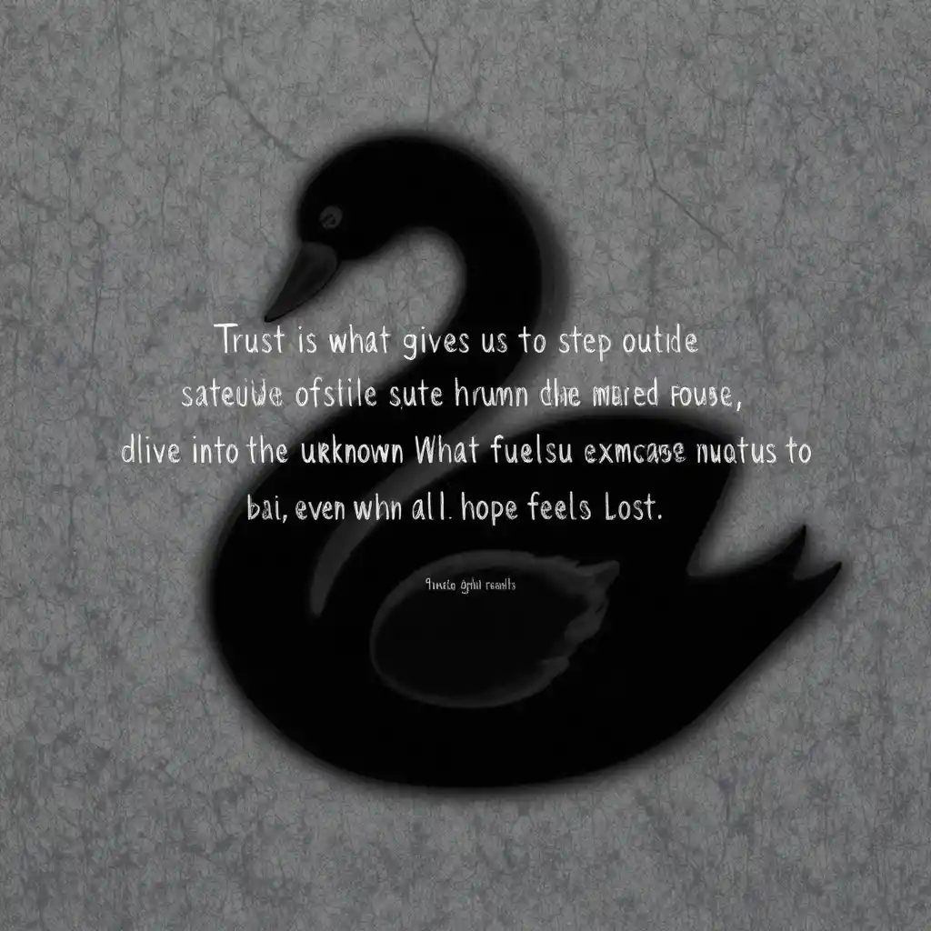 Silhouette de cygne inspirante avec citation de motivation percutante
