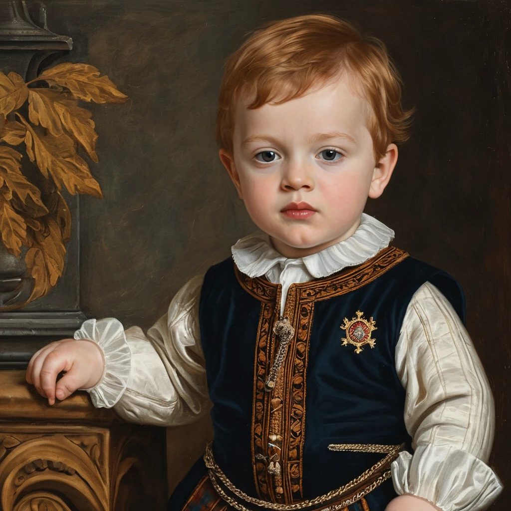 Renaissance portrait of a one year old toddler lord
