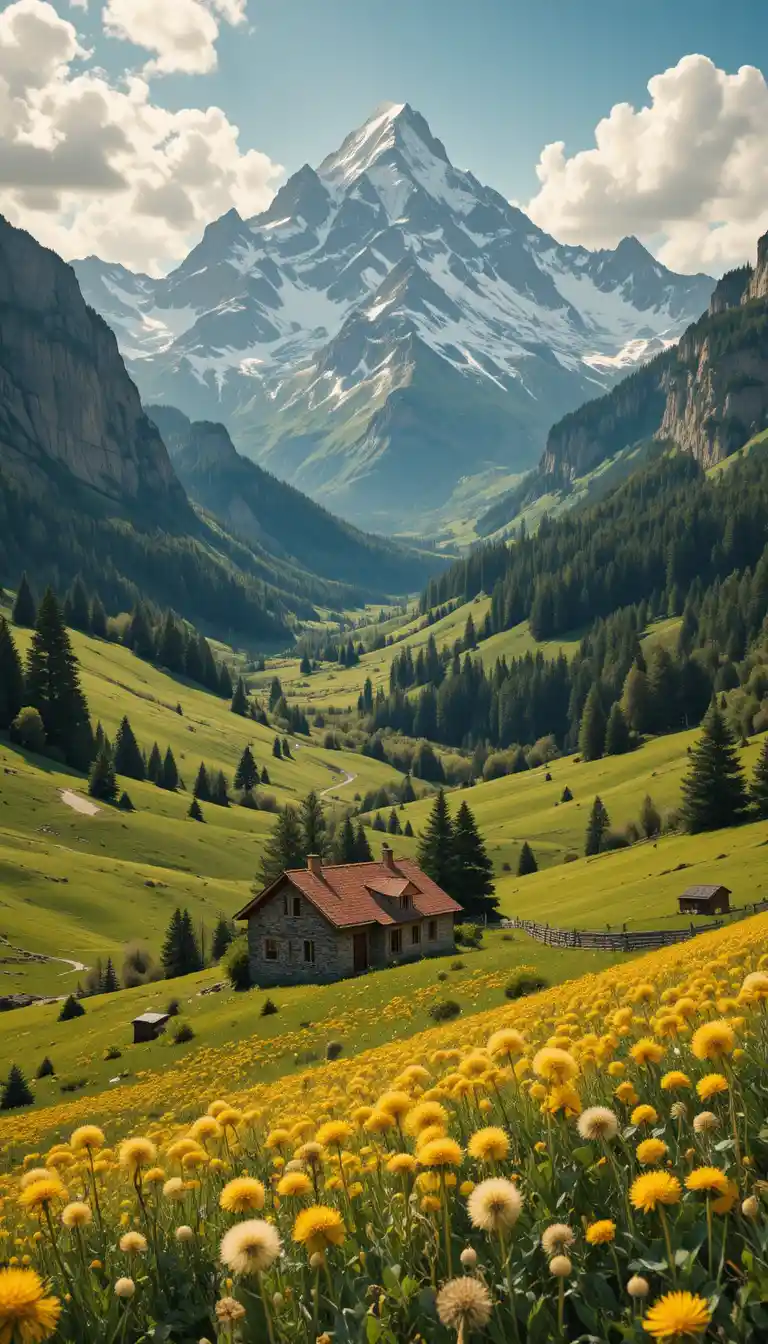 Pissenlits jaunes en fleurs dans l’herbe verte du printemps