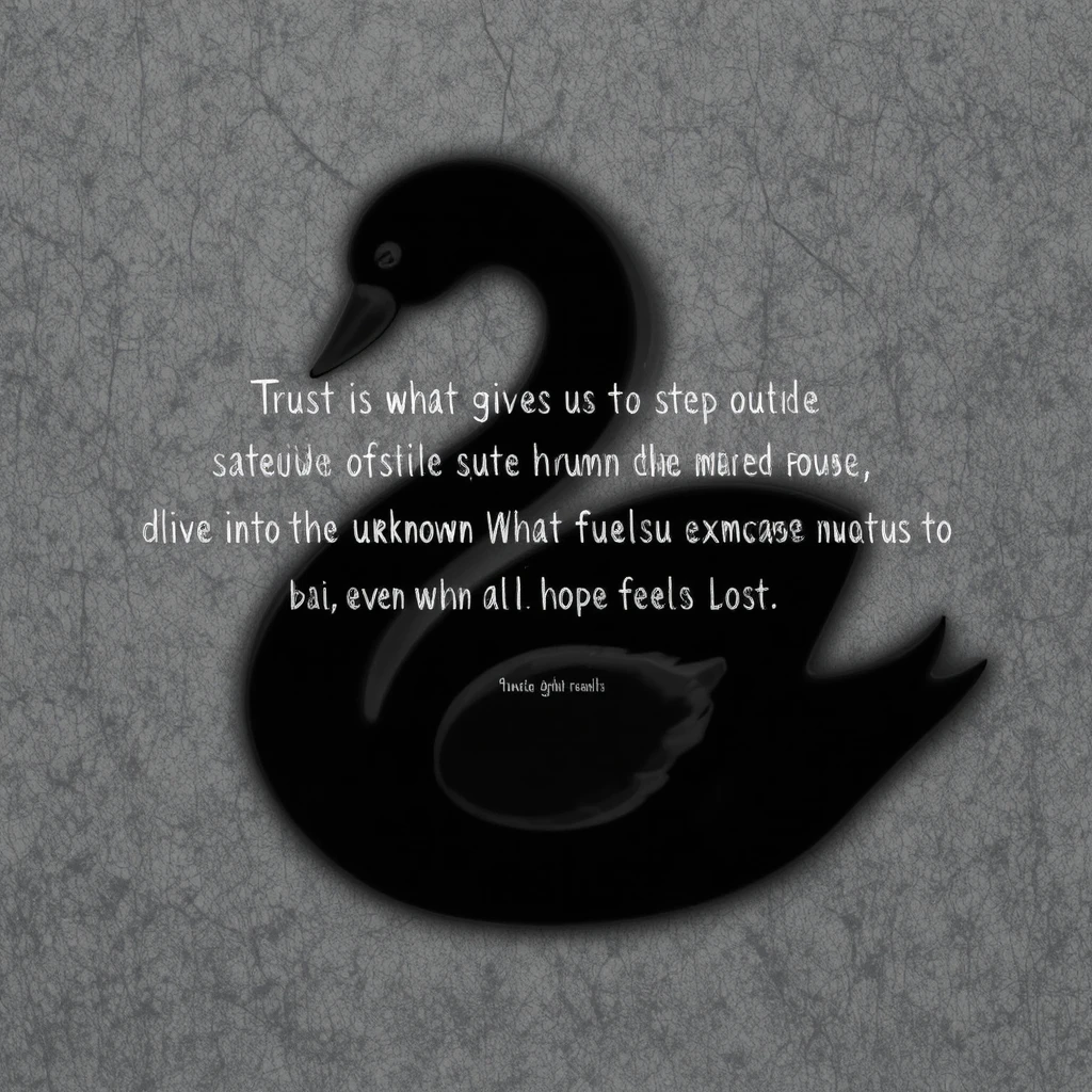 Silhouette de cygne inspirante avec citation de motivation percutante