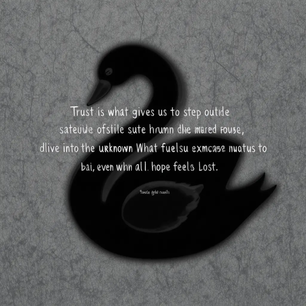 Silhouette de cygne inspirante avec citation de motivation percutante