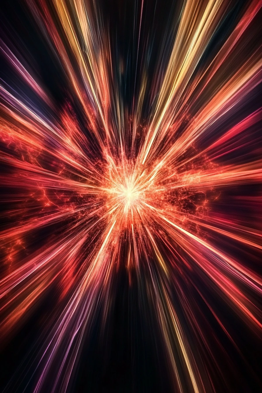 Symmetrical shimmering starburst with explosive cosmic structure