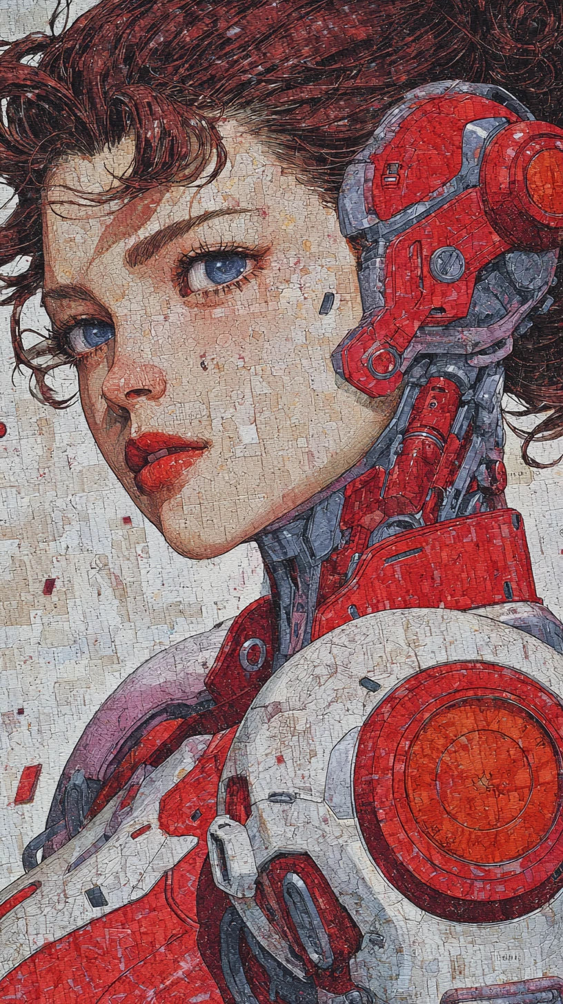Mujer de anime cyberpunk en una calle de ciudad lluviosa iluminada por neones