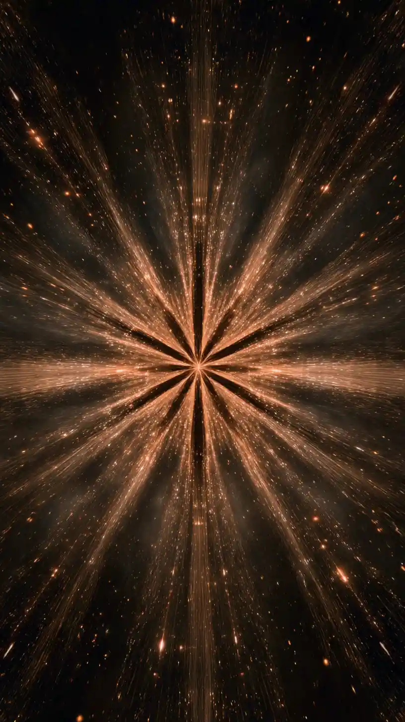 Esplosione strutturata di bagliori stellari nello spazio cosmico