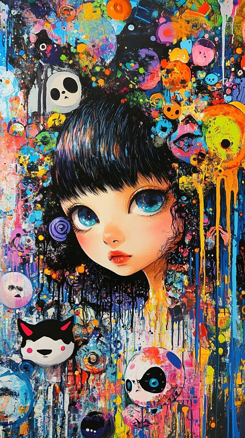 Dipinto pop art degli studi di Mosca e Shanghai