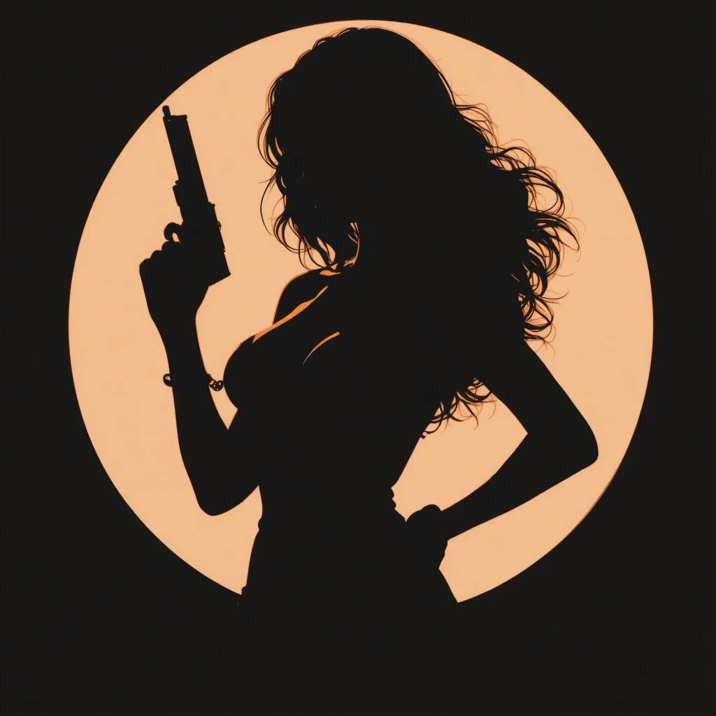シルエットの武装した大胆な女性のベクターアート