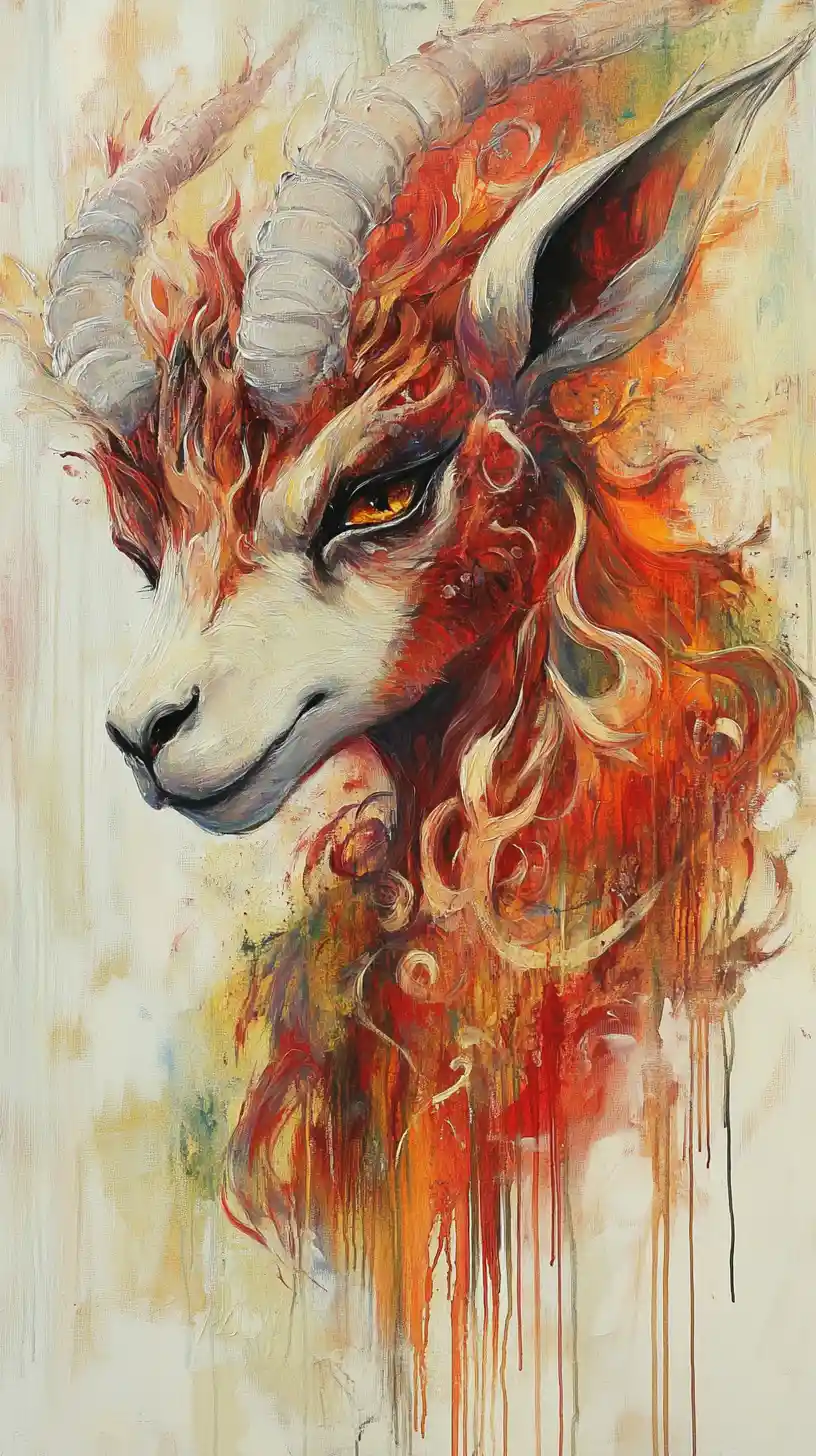 Pop art fantasy creature with swirling liquid and oil splashes