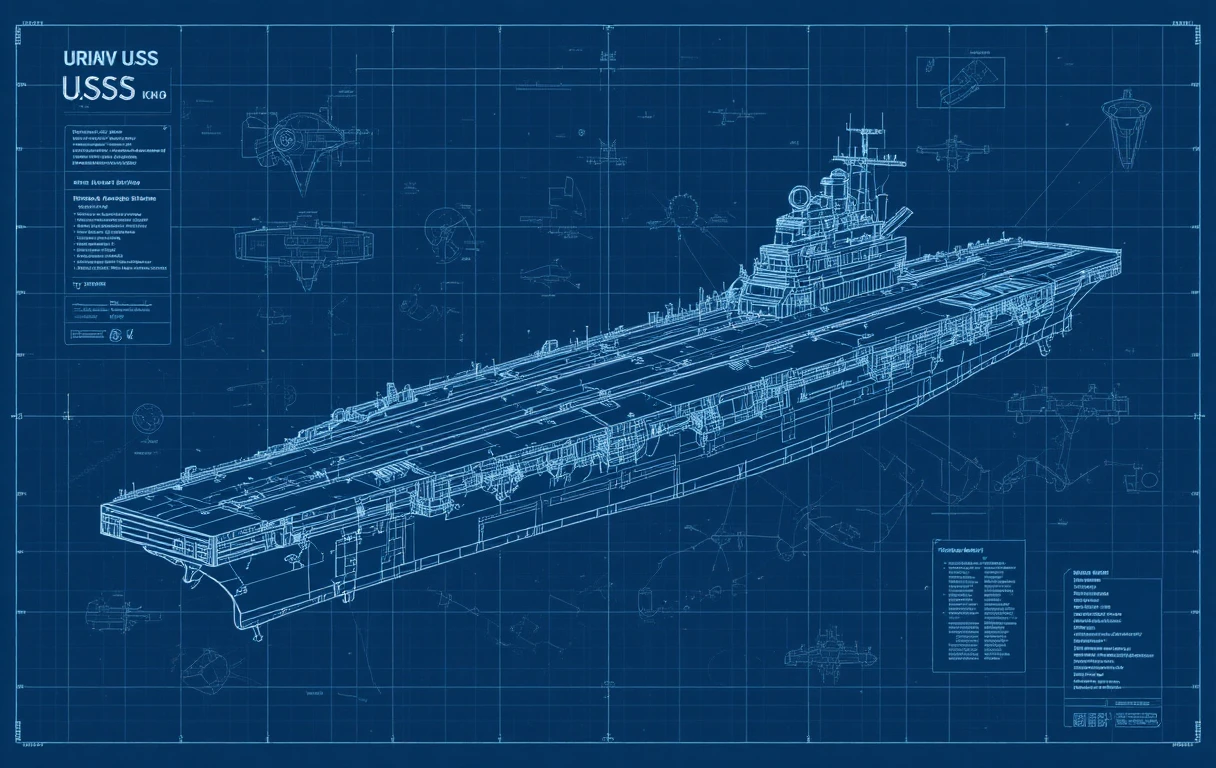 Illustration en plan de la porte-avions USS Enterprise