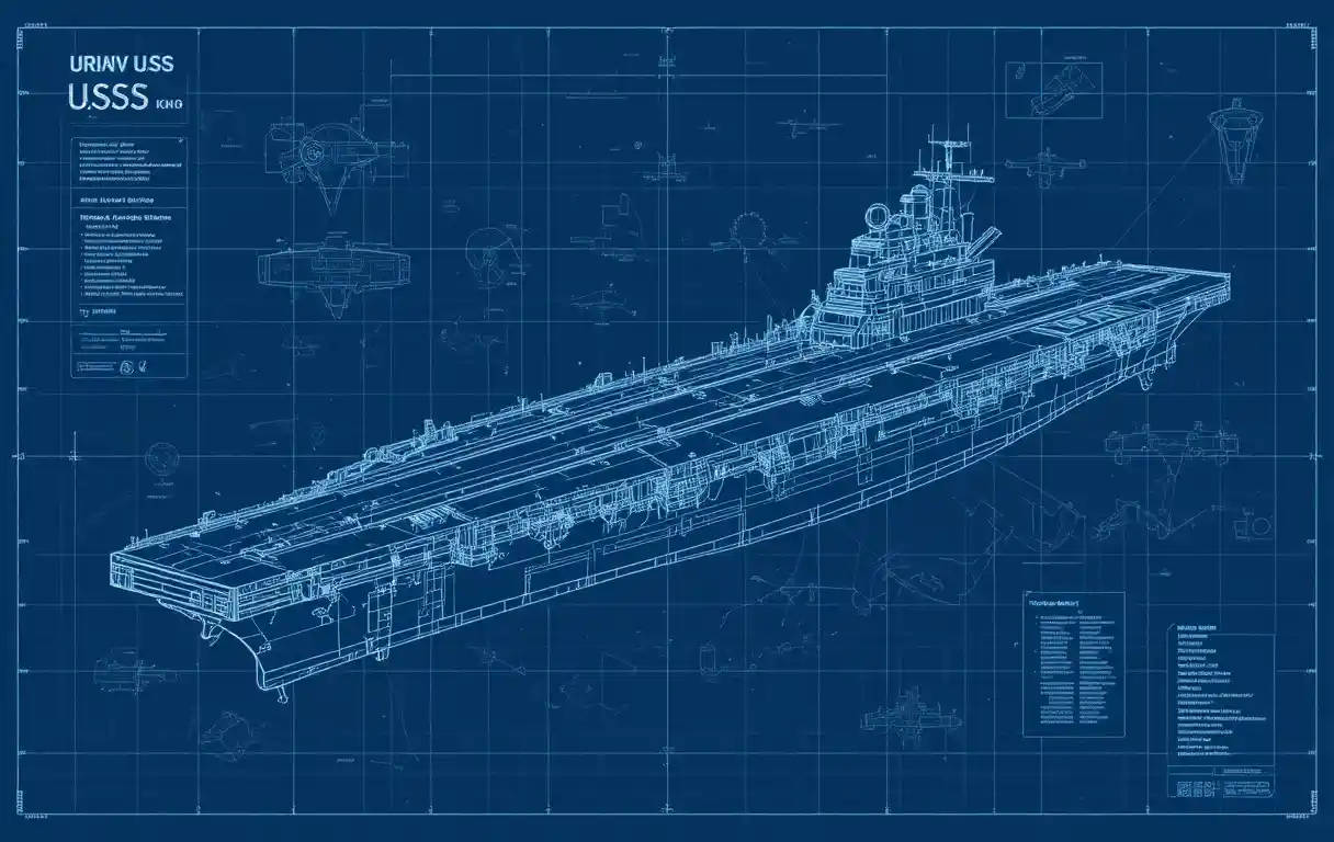 Illustration en plan de la porte-avions USS Enterprise