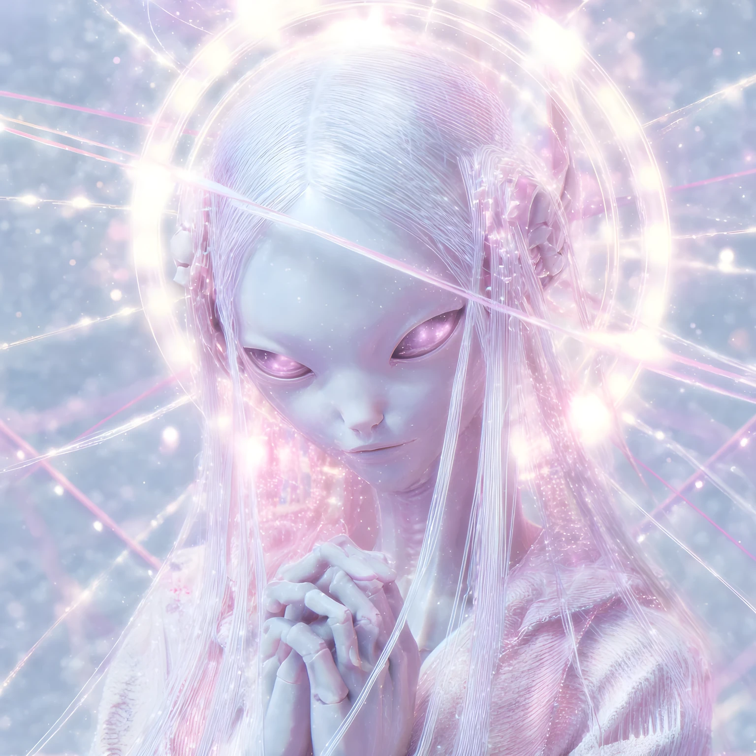 Ethereal Alien Being Radiating Peaceful Celestial Light