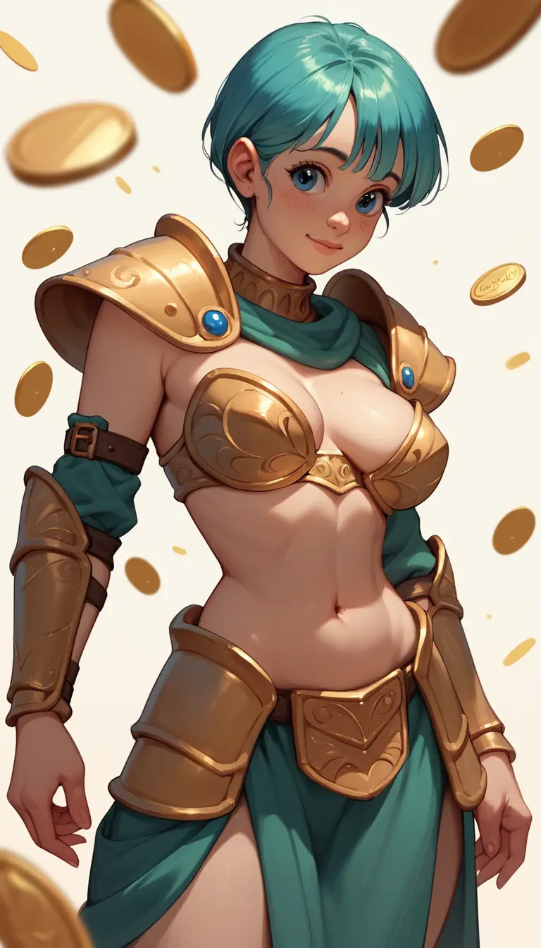 充滿節慶氣息的金幣與幸運草動漫女戰士