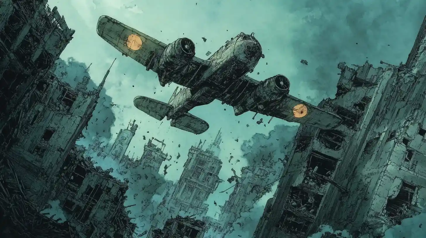 Death drone hunts survivors in ruined apocalyptic metropolis