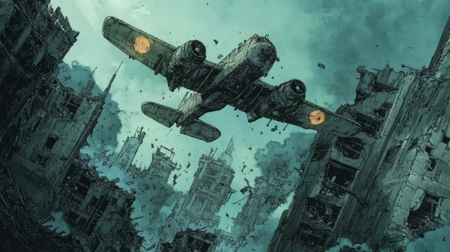 Death drone hunts survivors in ruined apocalyptic metropolis
