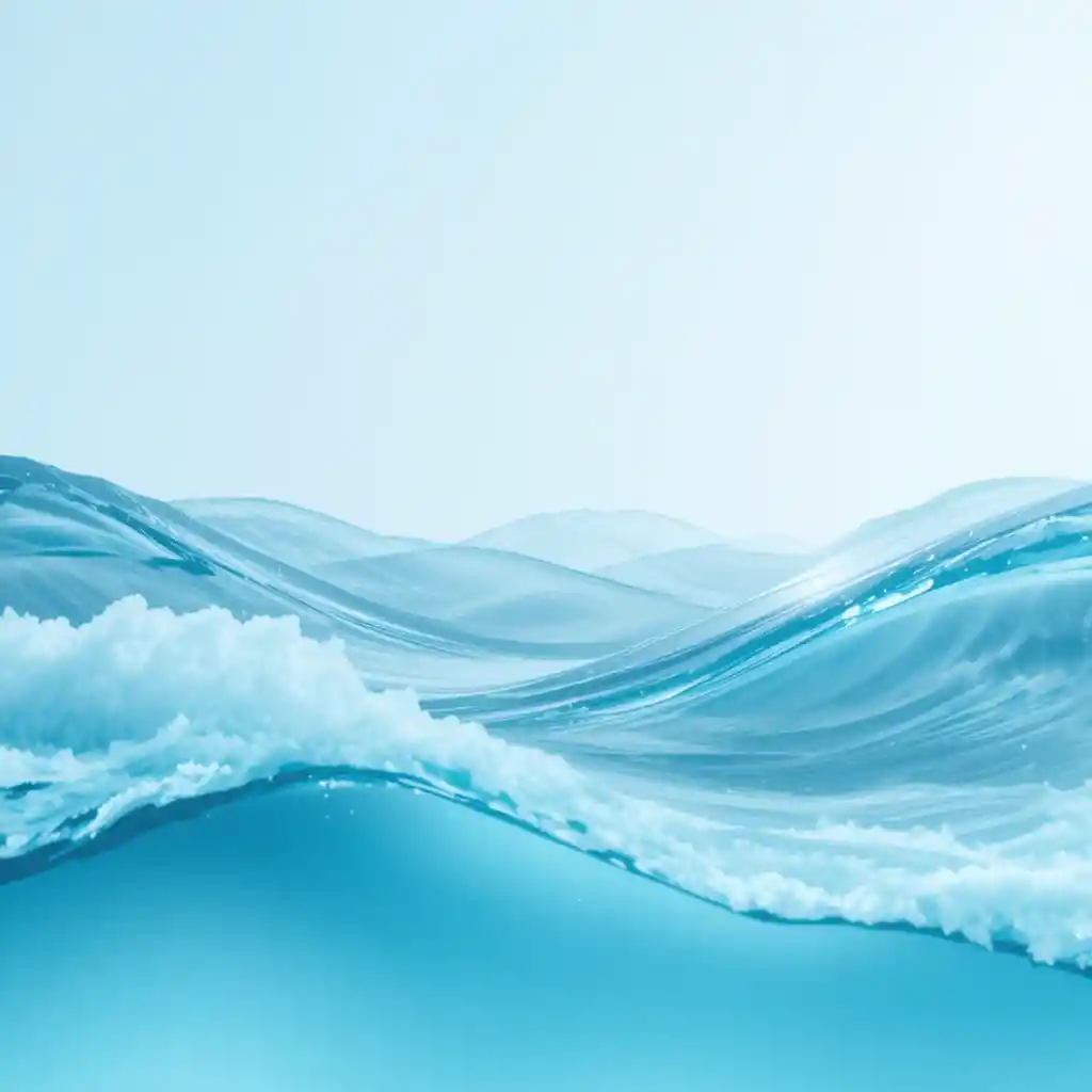 Ondas de água abstratas suaves em degradê azul e turquesa
