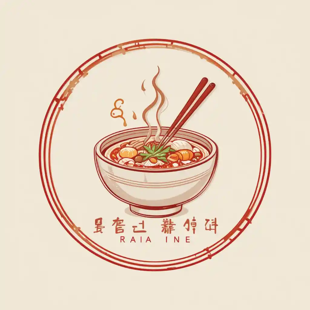 Elegant Korean restaurant logo with traditional bowl illustration