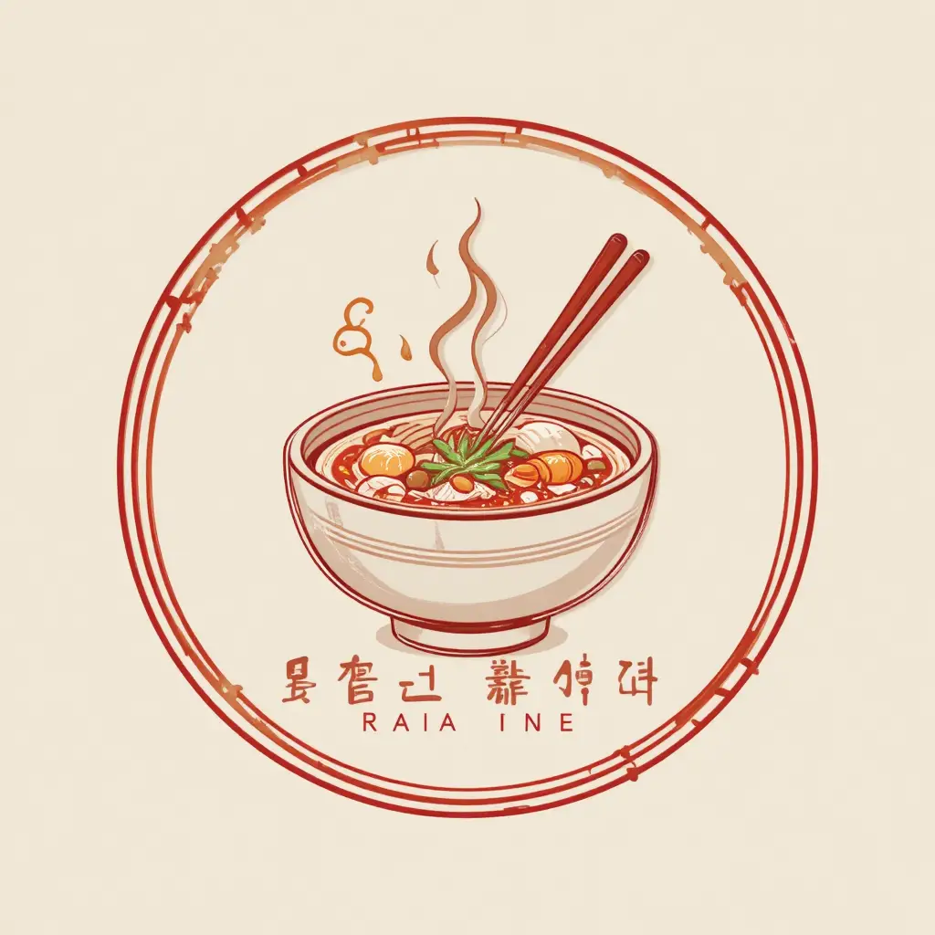Elegant Korean restaurant logo with traditional bowl illustration