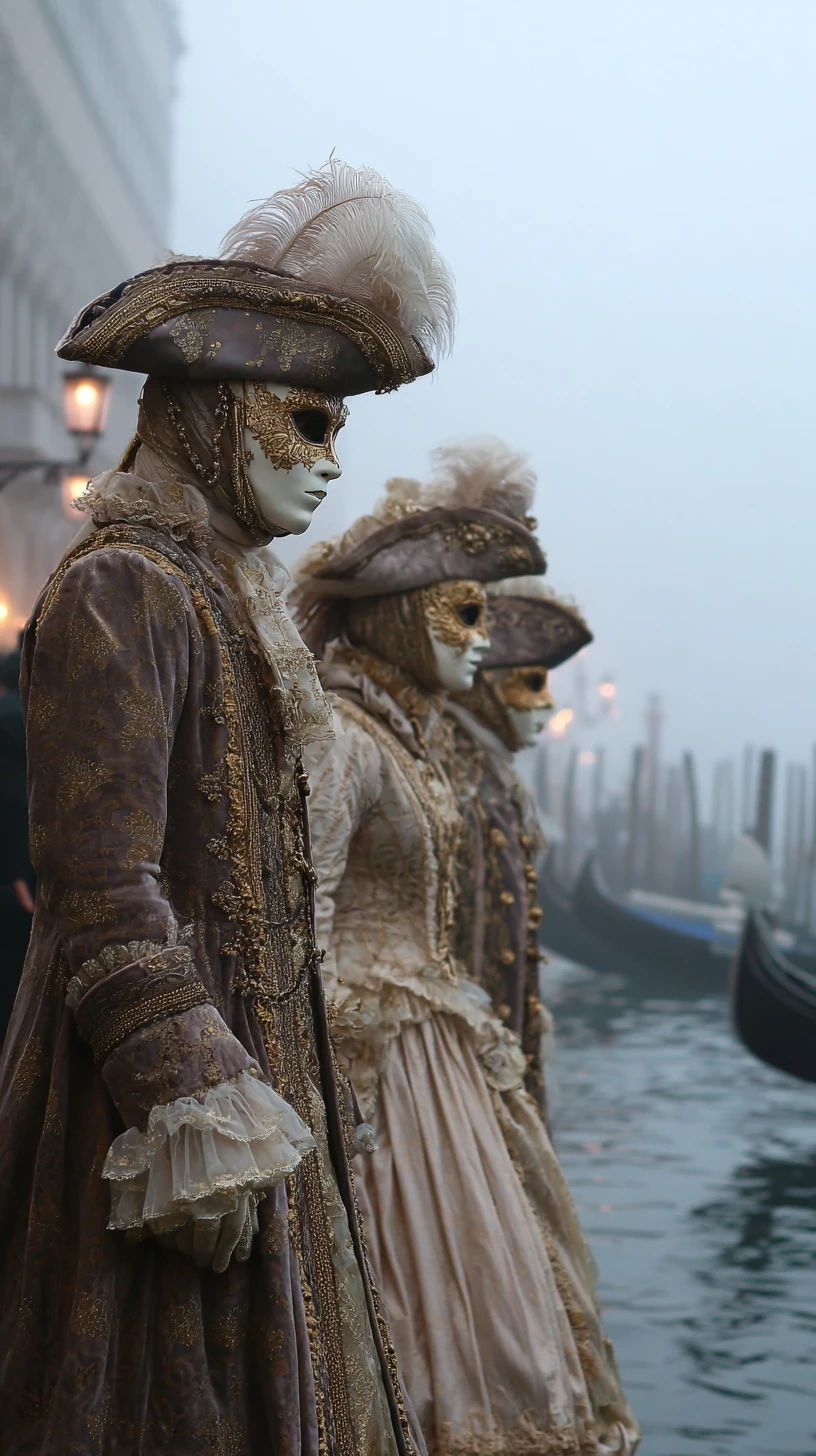 Nobili veneziani mascherati in Piazza San Marco durante il carnevale